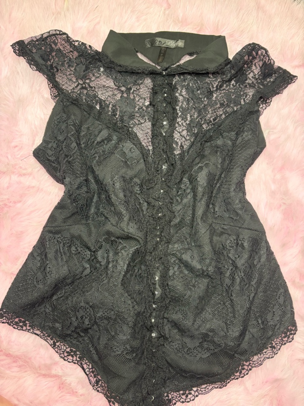 Blacklist By Tripp NYC Lace Corset-Style Blouse
